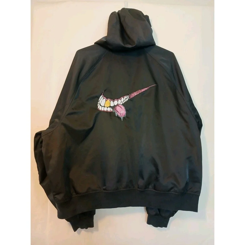 Nike SB Mens Skateboard Black Skater Jacket Embroidered Logo Size XL D163
